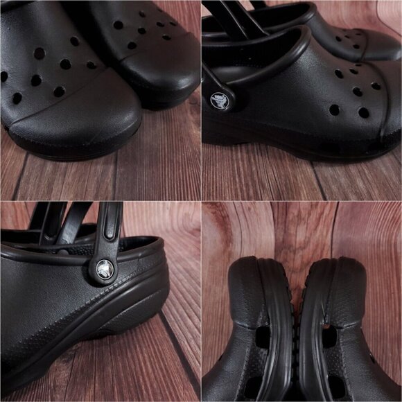 Rare Crocs Motion M10-11 W12-14 Black Capped Closed Toe Slip On Clogs Sandals - Picture 10 of 14